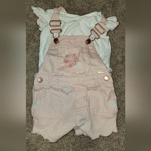 Toddler size 24 month overall shorts outfit